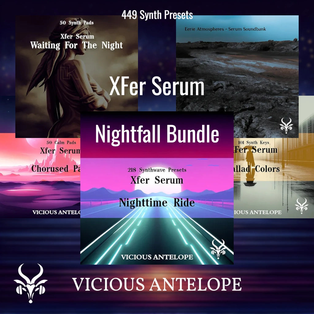 nightfall serum preset pack cover artwork for Serum 2 – Vicious Antelope