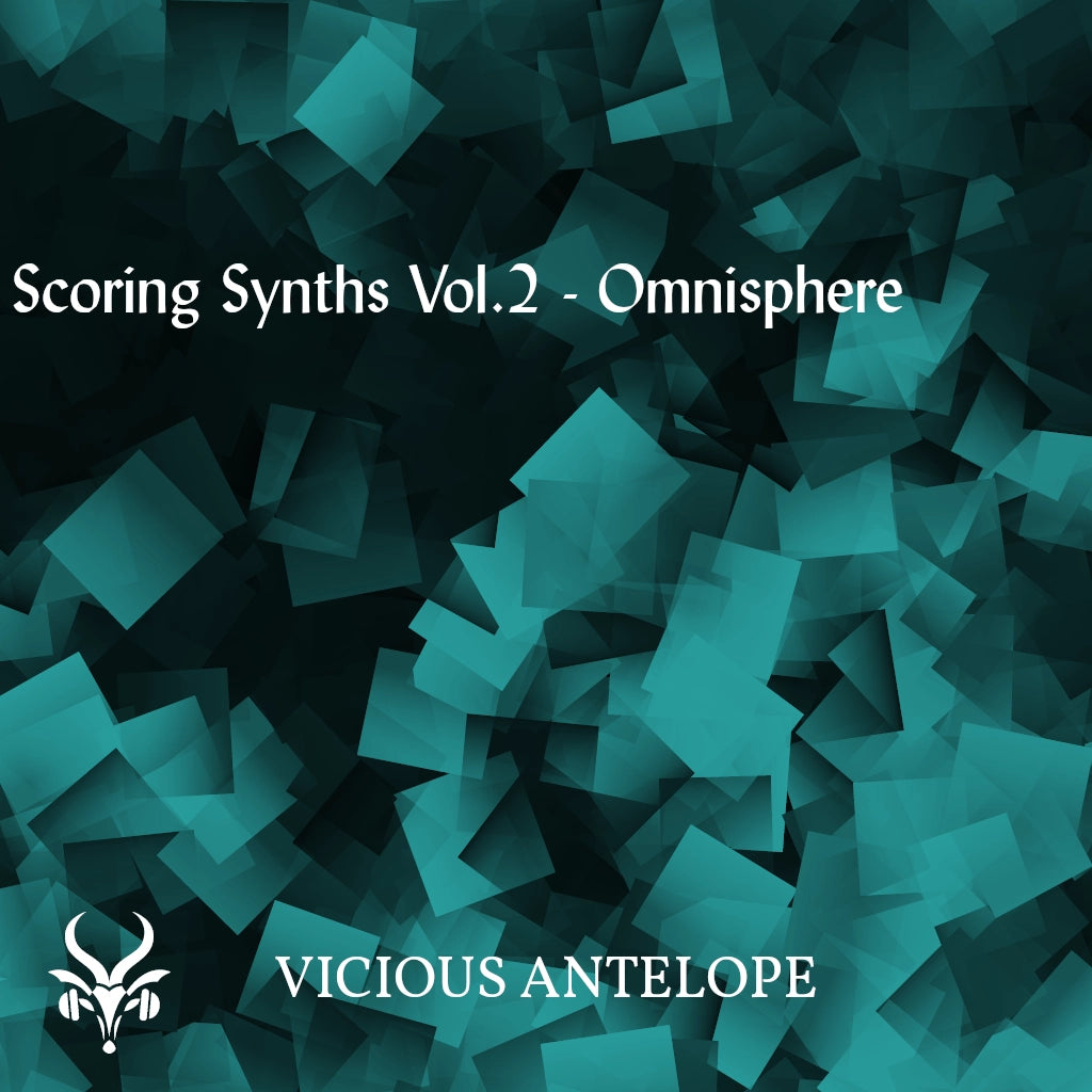 scoring synths vol.2 preset library cover artwork for Omnisphere 3 – Vicious Antelope