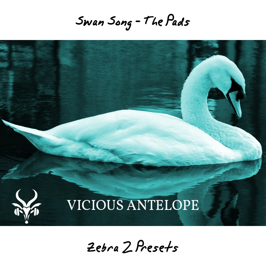 Swan Song-The Pads preset pack cover artwork for U-He Zebra– Vicious Antelope