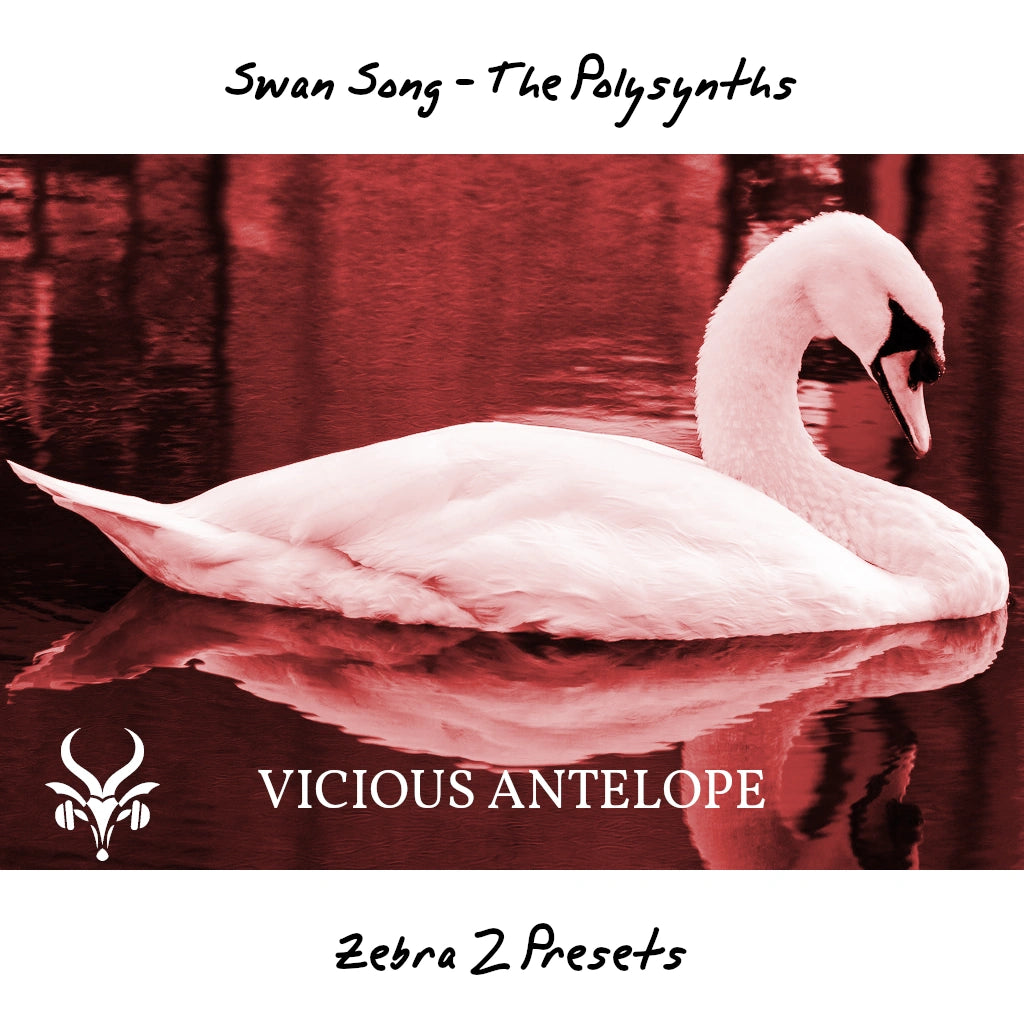 Swan Song - The Polysynths preset pack cover artwork for U-He Zebra– Vicious Antelope