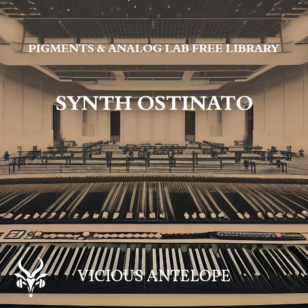 synth ostinato preset pack cover artwork for Arturia Pigments – Vicious Antelope