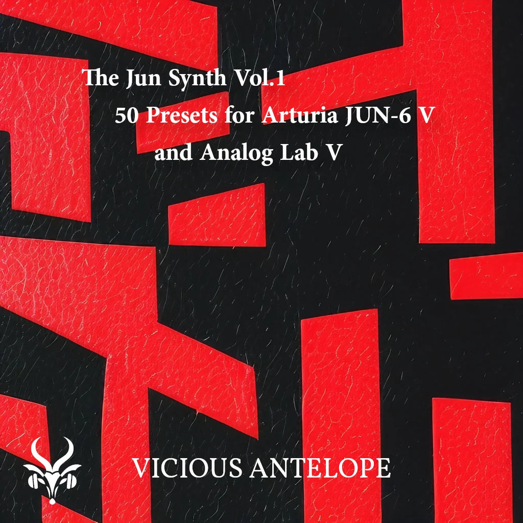 The Jun Synth Vol.1 preset pack cover artwork for Arturia – Vicious Antelope